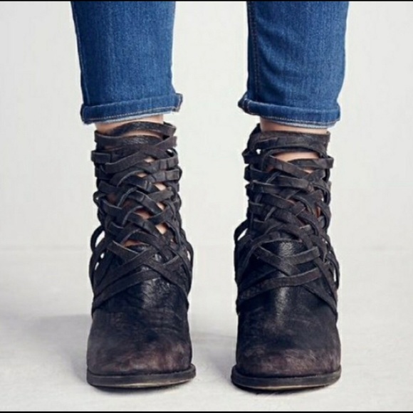 Black Free People Carrara Ankle Boots.  Sz:  5.5. - Picture 2 of 10